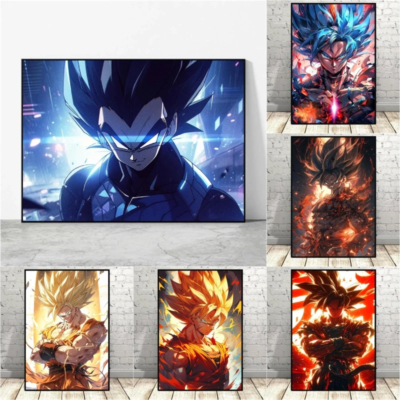 

Japan Bandai Dragon Ball Canvas Painting Classic Anime Kakarotto Posters Wall Decorations Living Room Poster Print Decor Gift