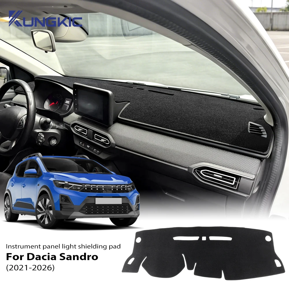 Tapis de protection de tableau de bord pour Dacia Sandro 2021-2026 (accessoire Stepway Extreme)