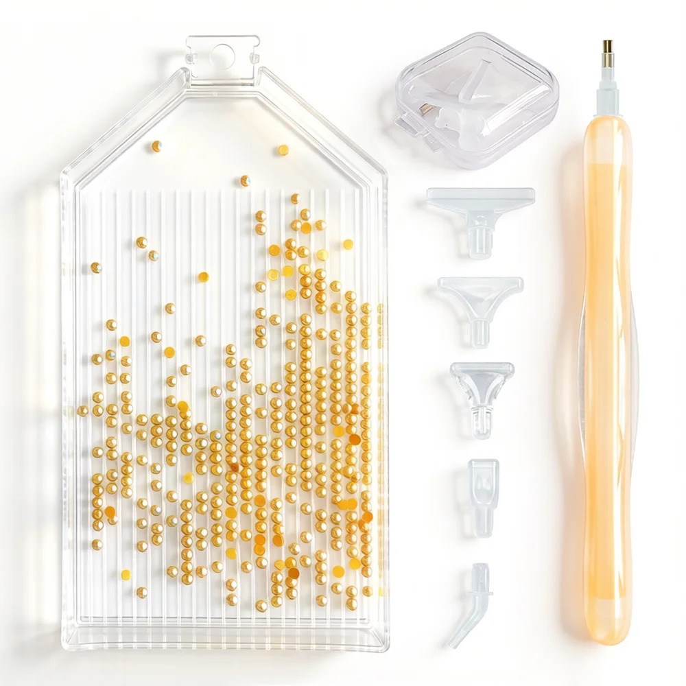 

Набор для алмазной вышивки: ручка-инструмент с 6 сменными насадками, лоток, аксессуары для алмазной вышивки, вышивки крестом, нейл-арта