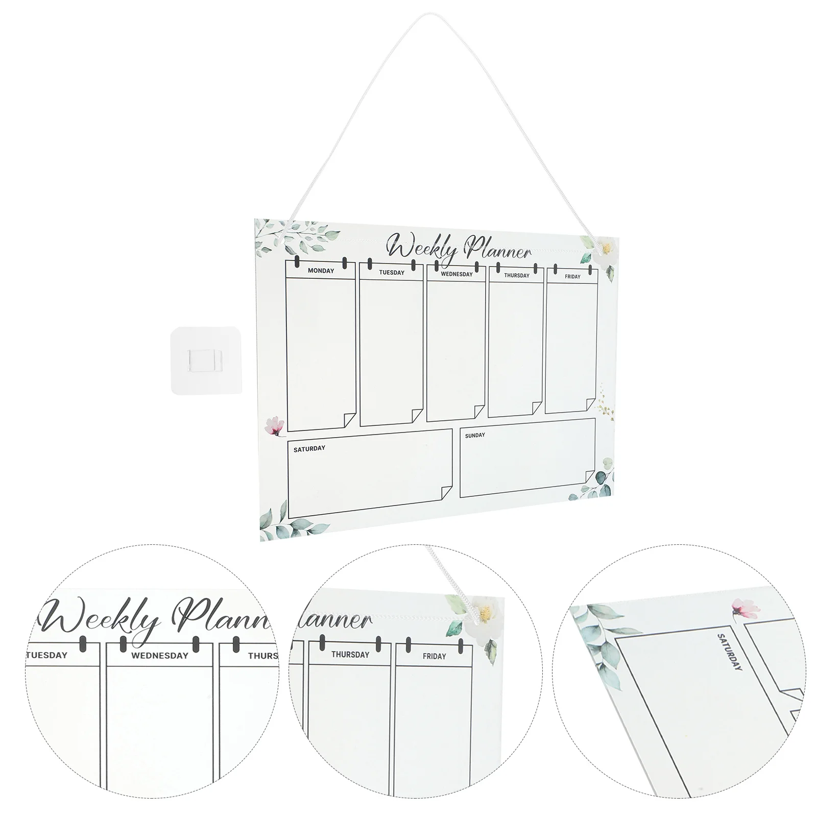 

1 Set Weekly Clear Acrylic Wall Calendar Reusable Hanging Dry Erase Board For Office Home School Schedule Planning Portable Memo