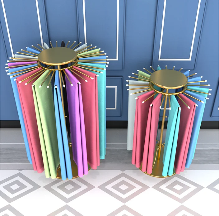 Scarf display stand, clothing store, simple display stand, rotating circular lifting towel stand
