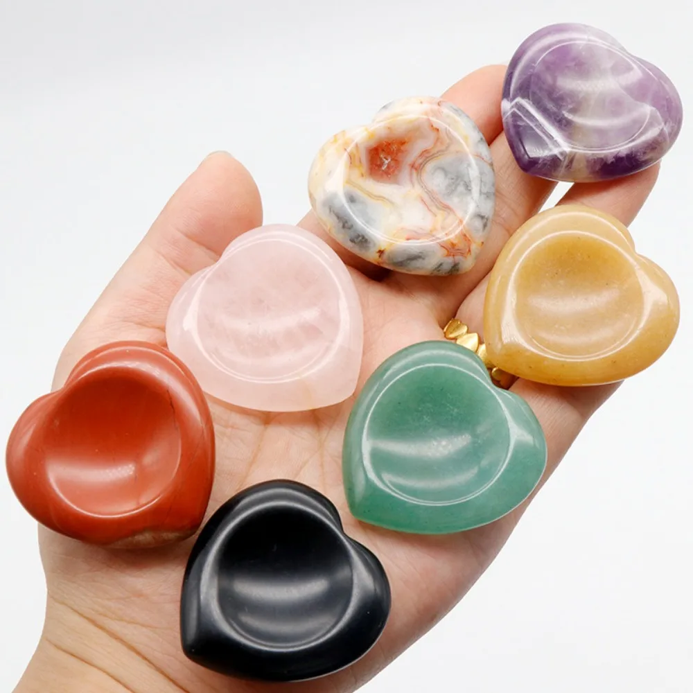 

Heart Shape Thumb Worry Stone Natural Healing Crystals Handcarved Gemstone for Meditation Yoga Pocket Palm Stones