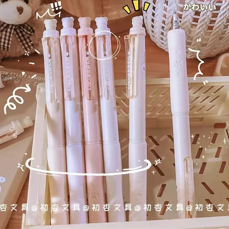 

5pcs/set Erasable Gel Pen Kawaii Cartoon Bear Paw Stationery Gel Pen 0.5mm Black/blue Ink Scrapbook Pen Cute Student Supplies