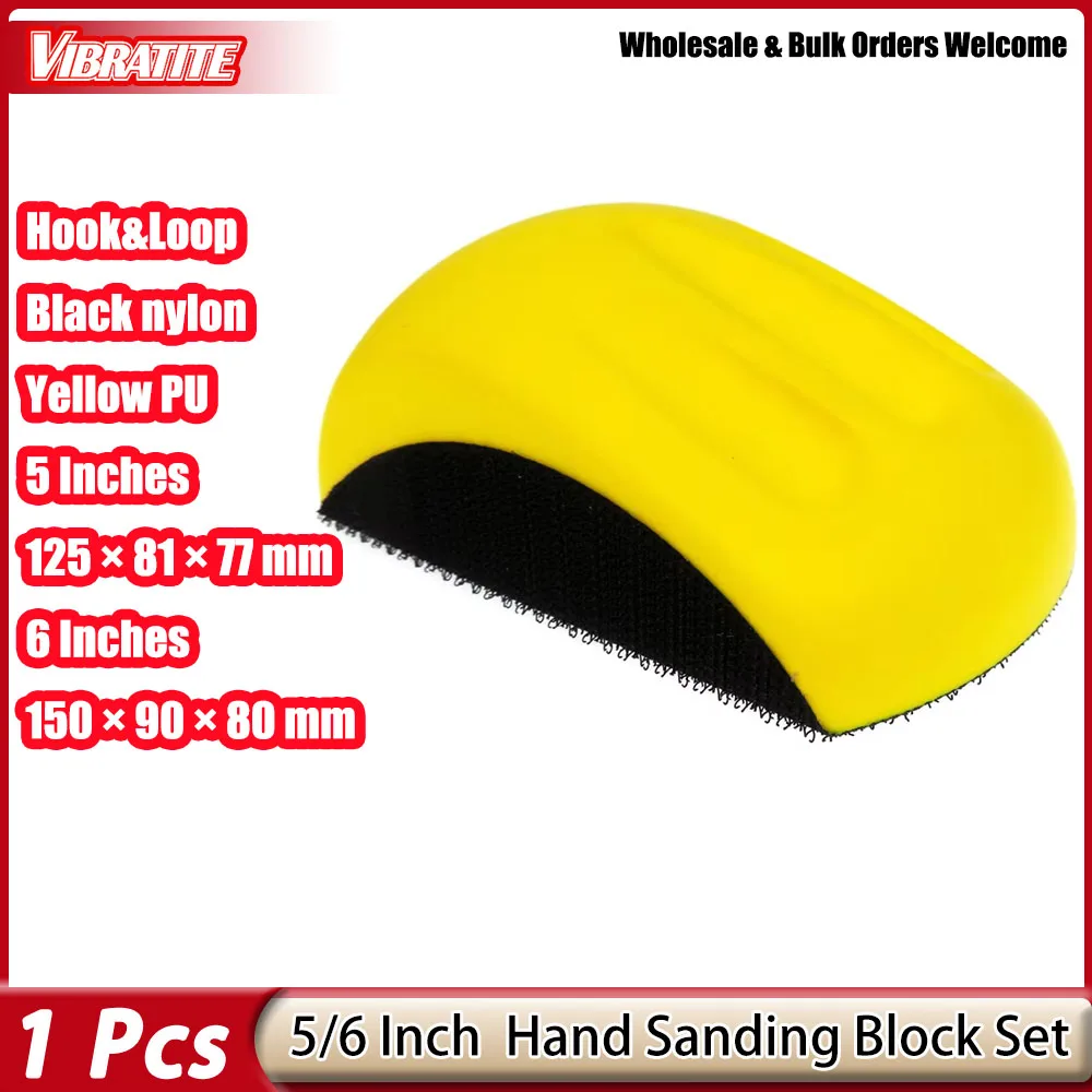 

5'' 6'' Hand Granding Block PU Hand Sanding Block Abrasive Tool for Hook & Loop Sandpaper Automotive Sanding Disc