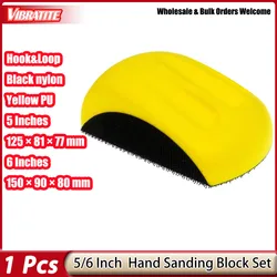 5'' 6'' Hand Granding Block PU Hand Sanding Block Abrasive Tool for Hook & Loop Sandpaper Automotive Sanding Disc