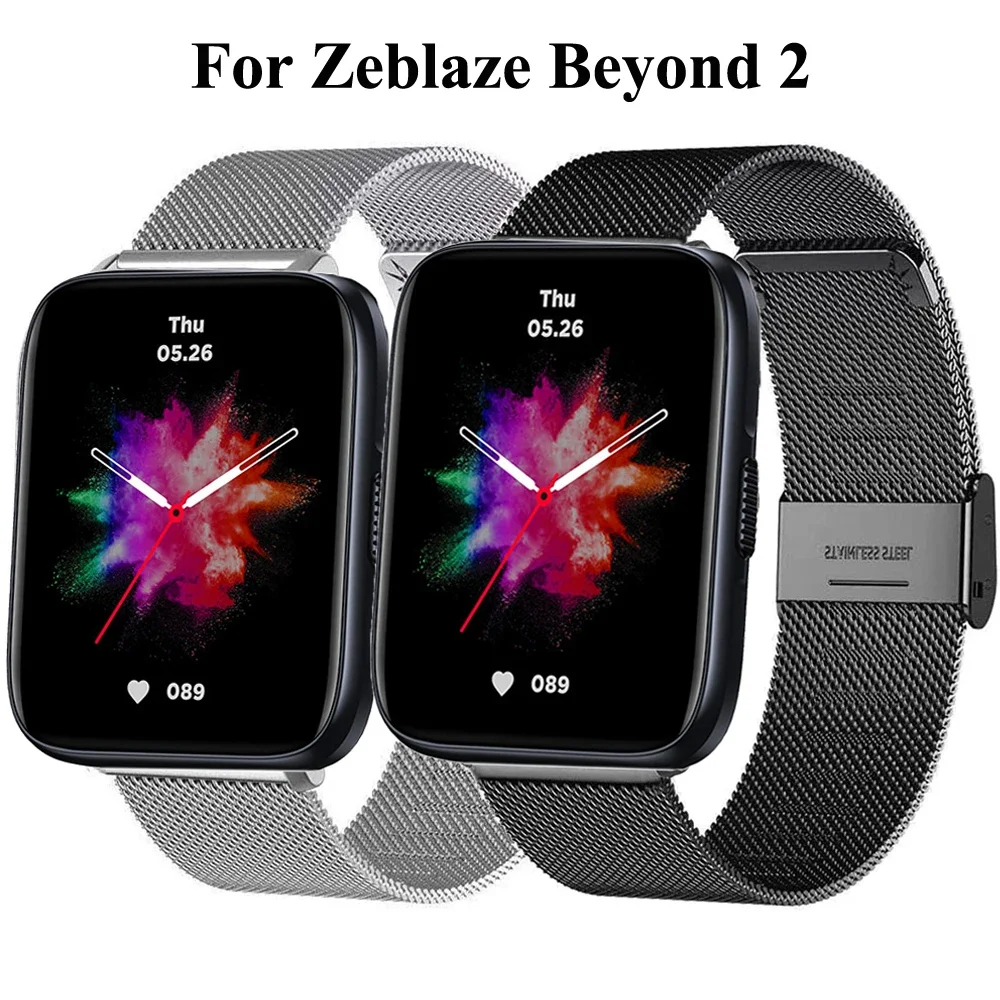 22mm Mesh Watch Band for Zeblaze Beyond 2 Milanese Bracelet Wrist Strap Loop for Zeblaze Beyond2 Watchband Accessories