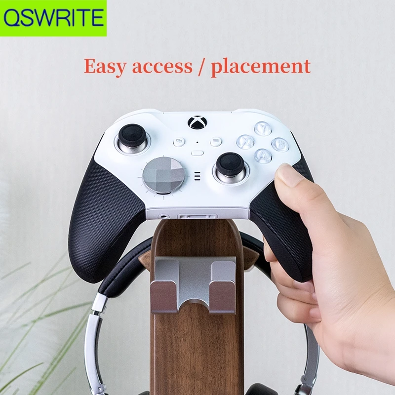 Massief Walnoot Hout Ps5 Controller Rack Hoofdtelefoonhouder Xbox Ps5 Game Controller Rack Professionele Ps4 Game Controller Houder