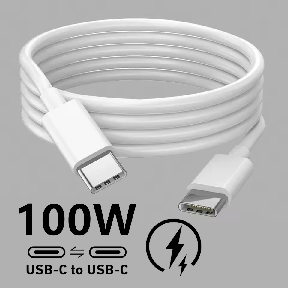 100W PD USB-C To Type-C Fast Charge Cable For iPhone 15 16 17 Pro Max Air Samsung Xiaomi Redmi POCO OnePlus Quick Charging Cable