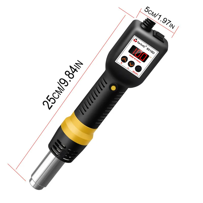 

8018D Микро-тепловая пушка Паяльная станция ЖК-цифровой фен для волос BGA SMD Инструменты для пайки горячим воздухом Ремонт сотового телефона