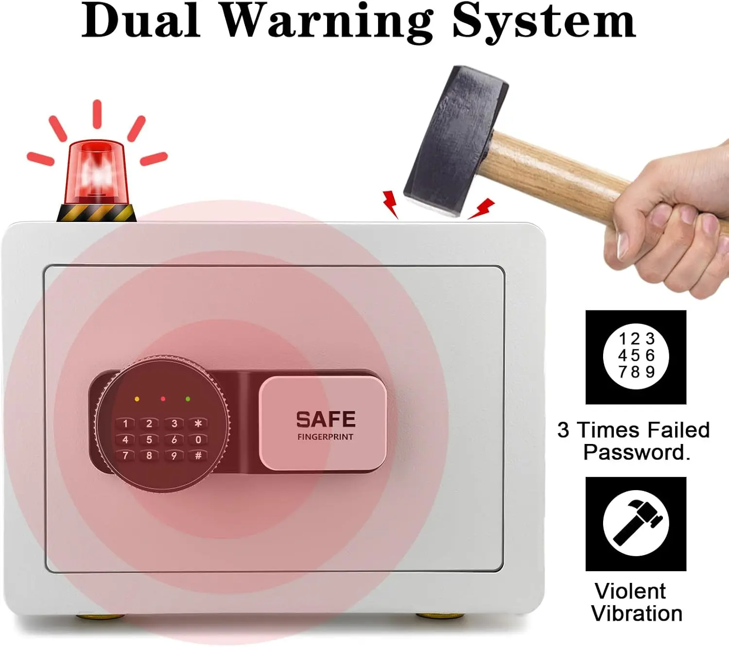 Fireproof Safe Box with Digital Keypad Lock, 1.28 Cubic Feet Security Safe with Removable Shelf, Keys, External Battery Box for