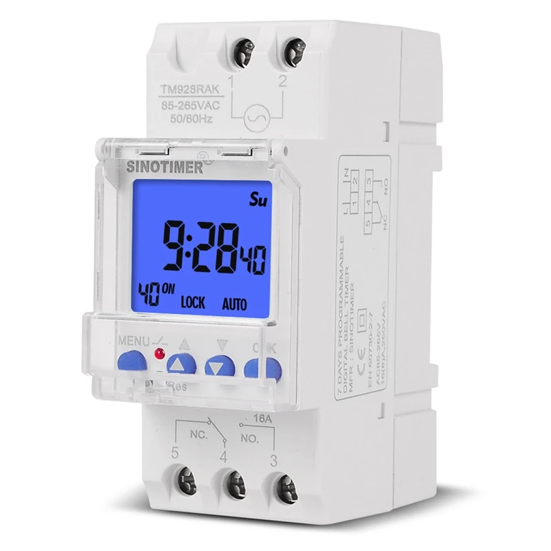 

SINOTIMER 1 PCS TM928RAKL Intelligent Ringing Instrument Timer With Large Screen Display 85-265V 16A