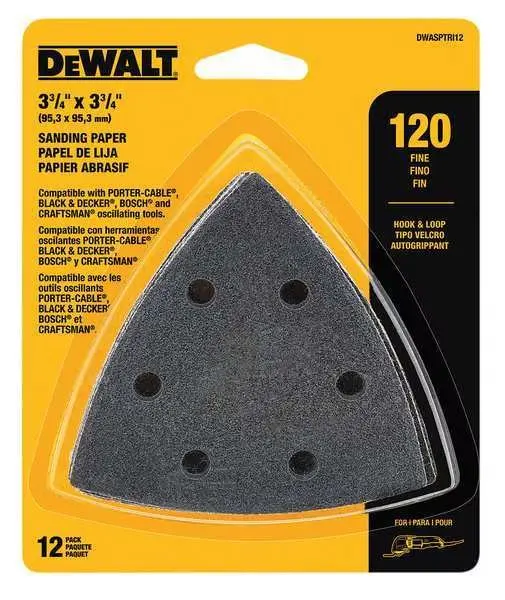 Hook & Loop Triangle 120 Grit Sandpaper - 12 PK