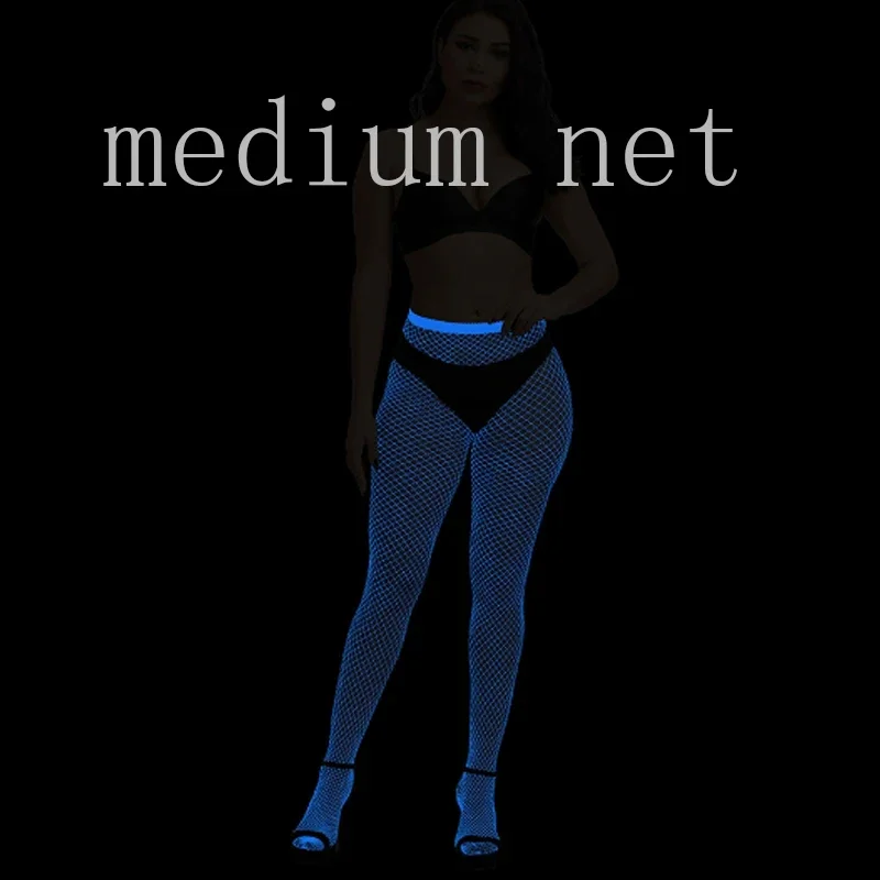 2 collants résille bleus qui brillent dans le noir. Bas néon Festival Collants. Collants UV lumière blanche Fluorescent Rave Outfit