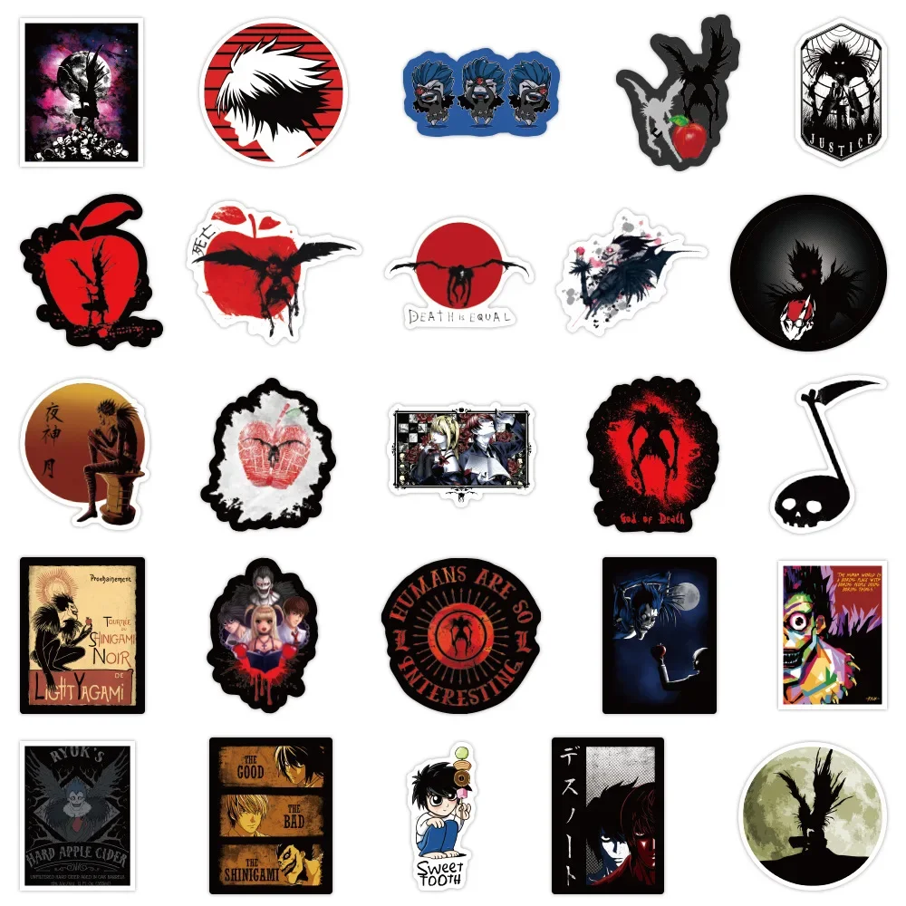 NEW 50Pcs DEATH NOTE Japanese Anime Stickers For Laptop Luggage Motorcycle Phone Skateboard Toys Car Gift