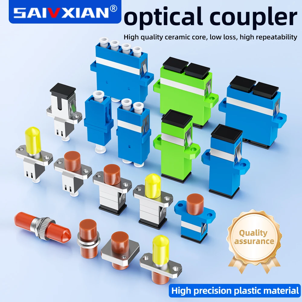 SAIVXIAN 50pcs/lot Fiber Optic Connector Adapter SC/UPC SM Flange Singlemode Simplex SC-SC APC FC UPC Coupler