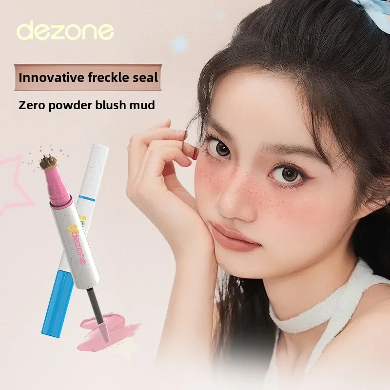 DEZONE Freckle Blush Pencil Long Lasting Waterproof Natural Looking Freckle Pen Fake Freckles Stamp 2 In 1 Sunkissed Makeup