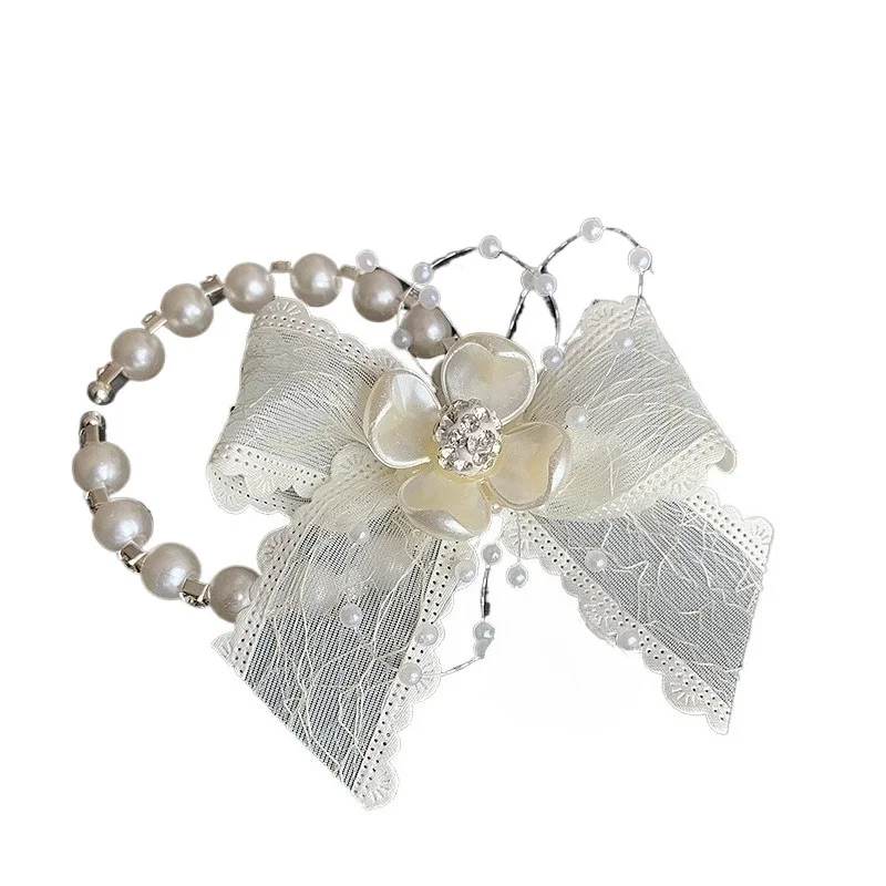 Beautiful small fresh pearl magnolia wedding supplies wedding bridesmaid group wrist flower hand flower bracelet flower