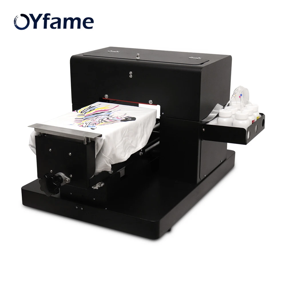 Imagem -03 - Oyfame a4 Dtg Impressora Direta para Impressão de Vestuário Impressora a4 Máquina do T-camisa a4 do Leito para Impressão Escura e Clara da Camisa de t