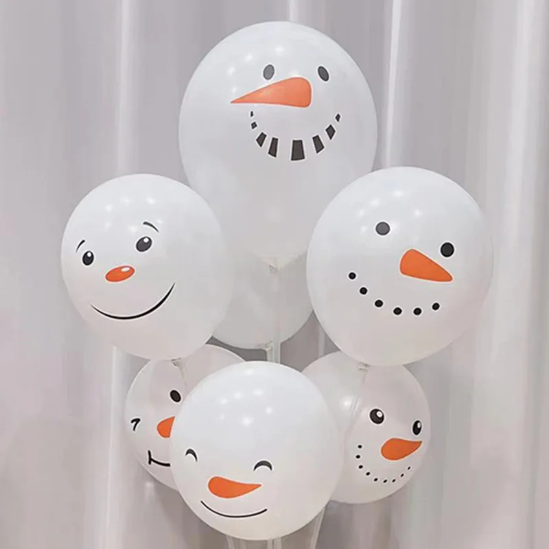 10inch Snowman Latex Balloons White Snowman Balloon for Christmas Decoration Snow Theme Baby Shower Birthday Party Supplies