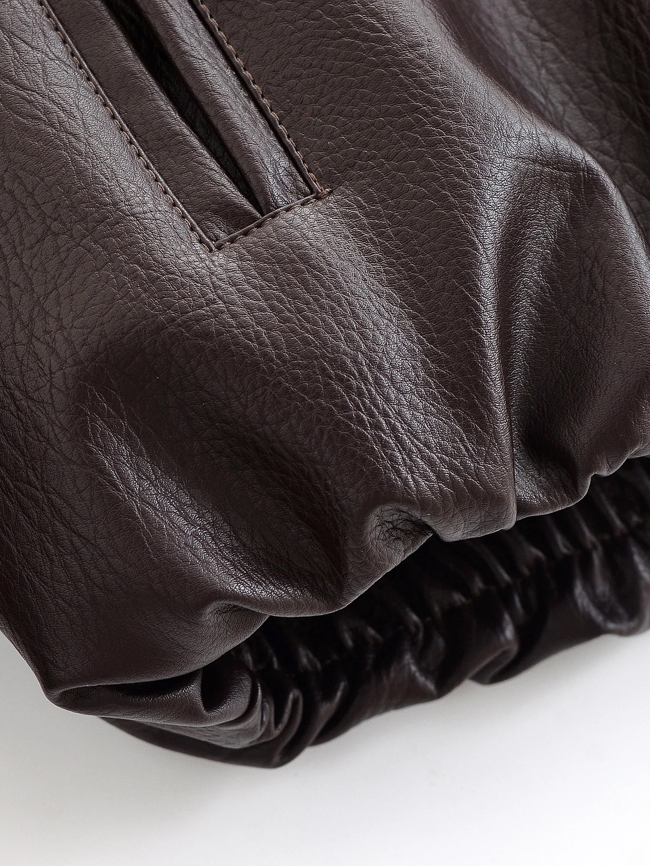 여성용 인조 가죽 봄버 재킷 코트 루즈핏 긴 소매 아우터웨어 포켓 포함 클래식 PU 코트 패션 재킷 스트리트웨어