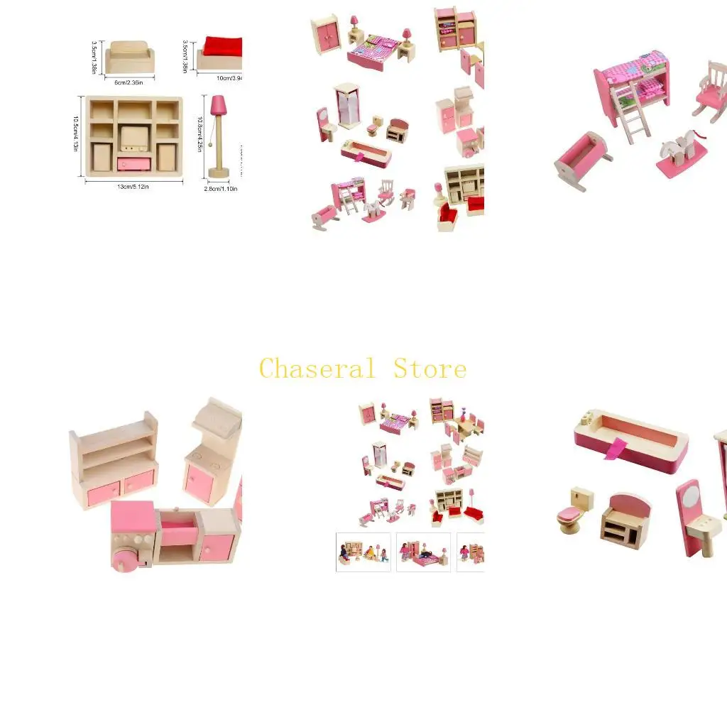 

E7CE Dining Room Furniture Doll House Miniature Pretend Play Accessories Life Scene Role Play Hobby Collection