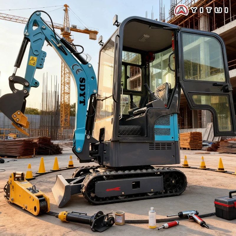 حفارة صغيرة ساخنة 1.2 طن حفار مجنزرة تصميم مدمج مخصص للري الهندسي على نطاق صغير #1