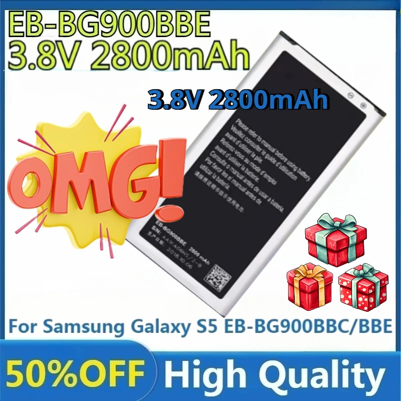 

New 3.8V 2800mAh For Samsung Galaxy S5 EB-BG900BBC/BBE SV I9600 I9602 I9605 G900F G900T G9008V G9009D G9009W G9006W G900 Battery