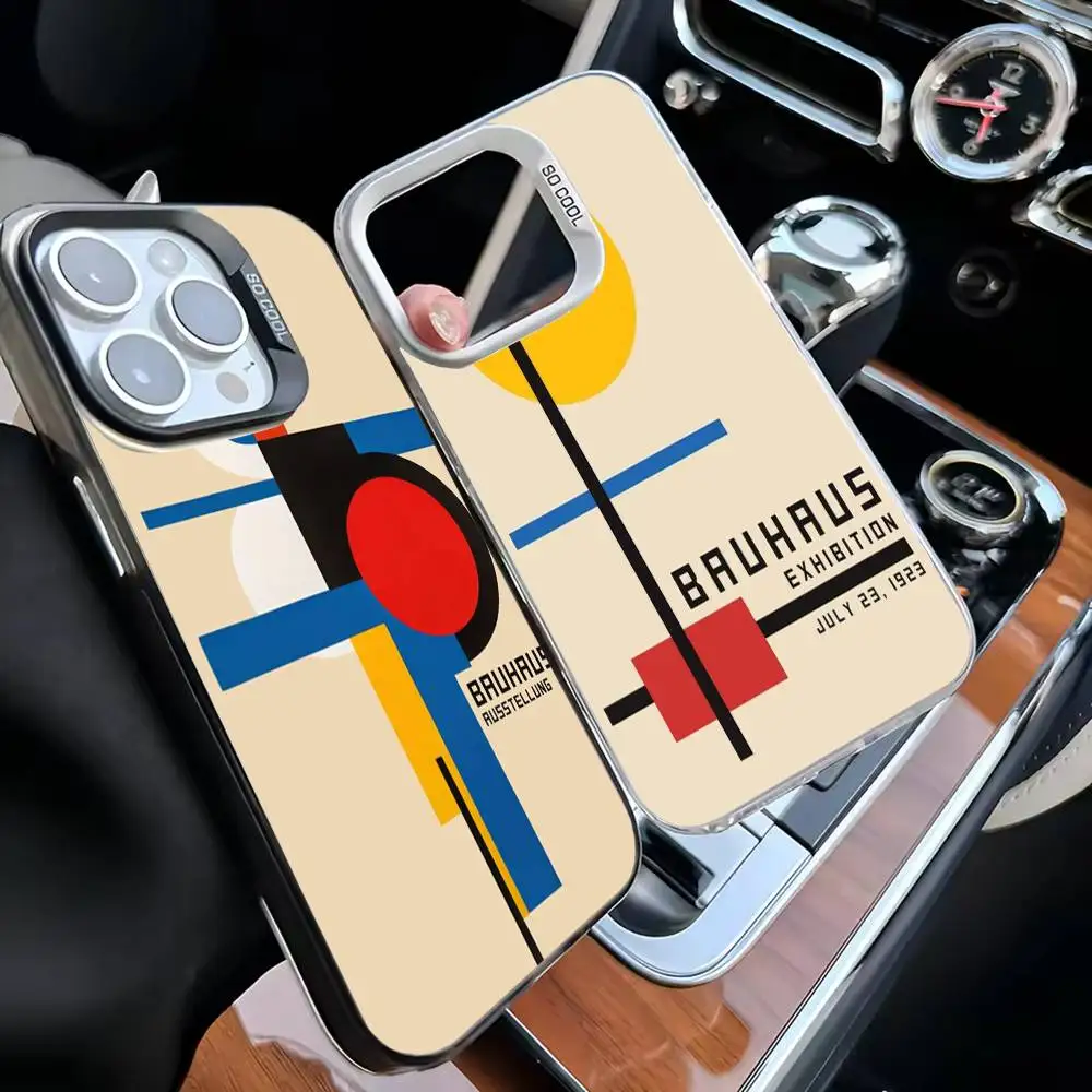 

Bauhaus Exhibition Art Phone Case For iPhone 16,15,14,13,12,11,Mini,Pro,MAX White Matte Shockproof Cover