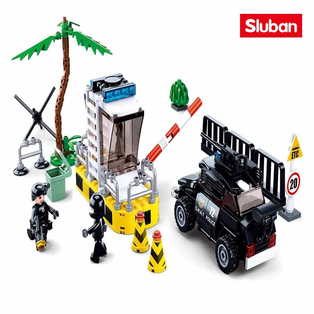 Sluban Building Block Toys City Police B0772 Border Drug Control 373PCS Bricks Police Corps Sets Compatbile With Leading Brands