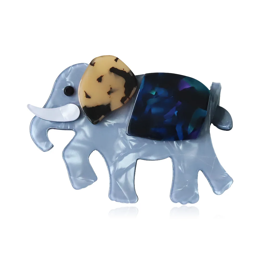 Cute and Translucent Texture Elephant Brooch Cartoon Acrylic Animal Elephant Pin Denim Clothing Personalized Accessories