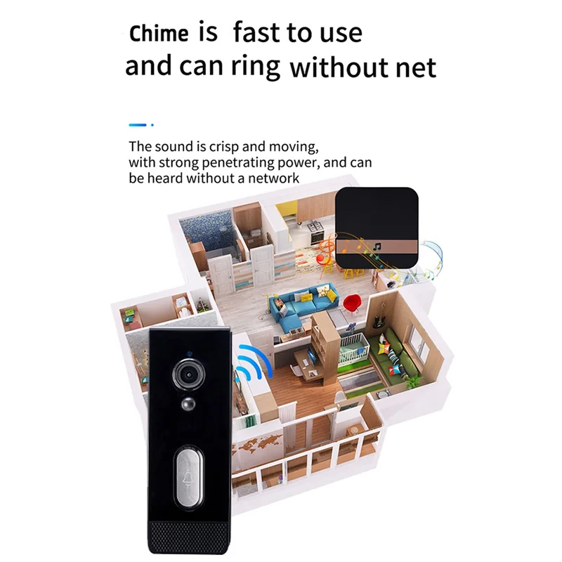 New-Tuya Smart Home Doorbell Camera Waterproof Wifi Video Intercom 1080P Outdoor Security Protection Two Way Audio EU PLUG A