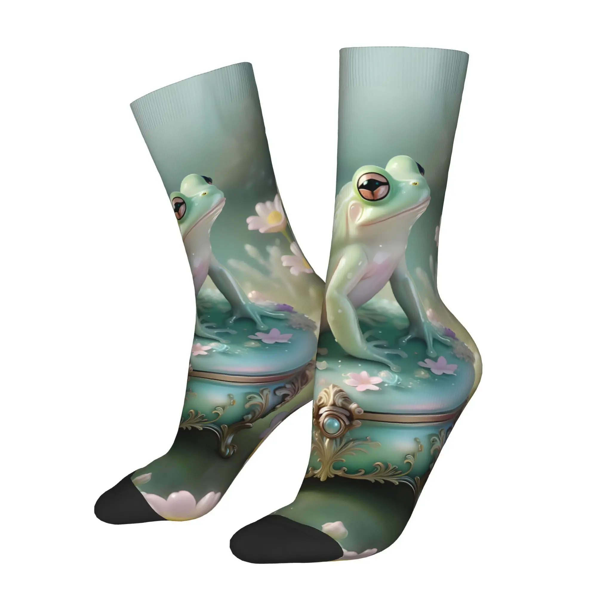 

Носки с изображением лягушки и животных, мужской полиэстер