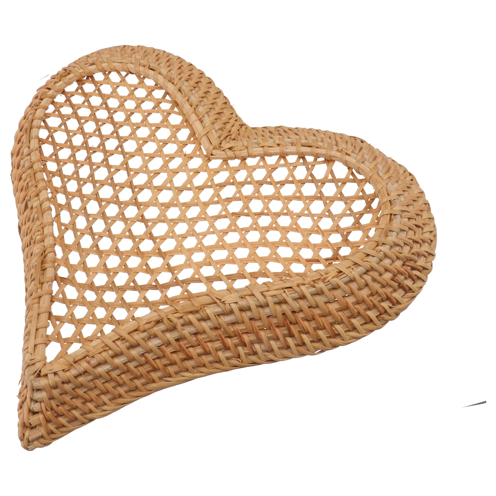 

1pc Rattan Woven Basket Heart Shaped Fruit Bread Food Storage Container Kitchen Pantry Decor Dining Bar Utensils Set Home