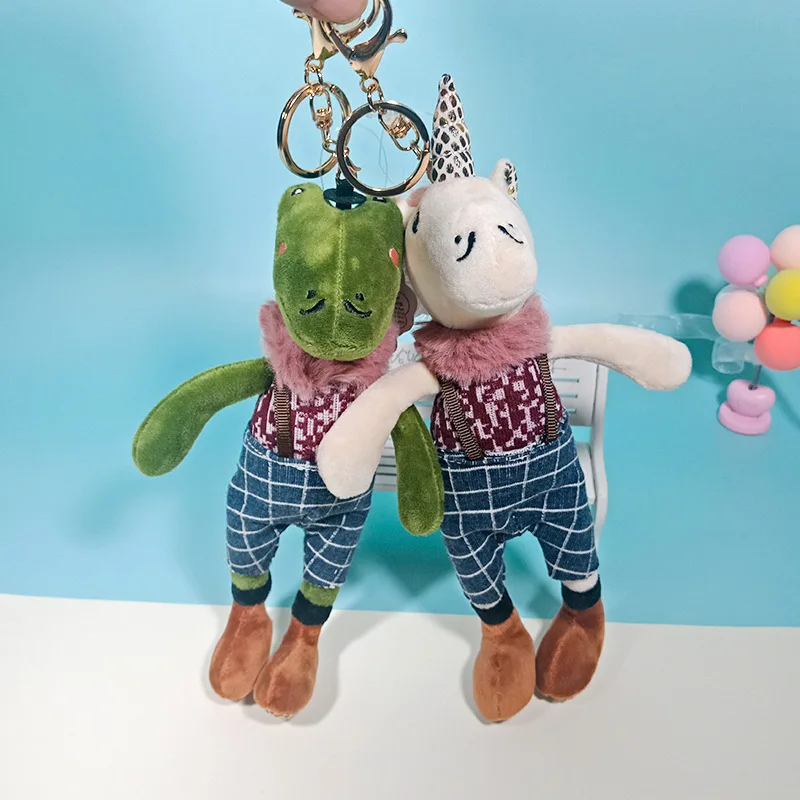 2023 New Creative Cute Big Crocodile Plush Keychain Pendant Cartoon Animals Unicorn Stuffed Plush Toys Kids Bag Charm Gifts