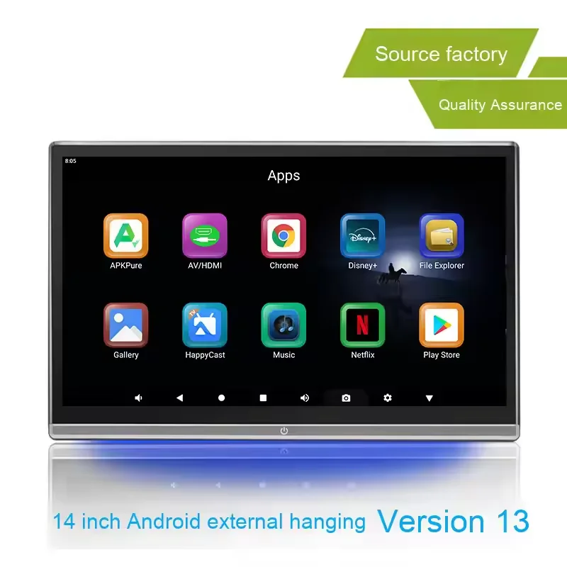 

14-дюймовый монитор в подголовнике с сенсорным экраном, USB-соединение и функцией Android, совместимый с CarPlay