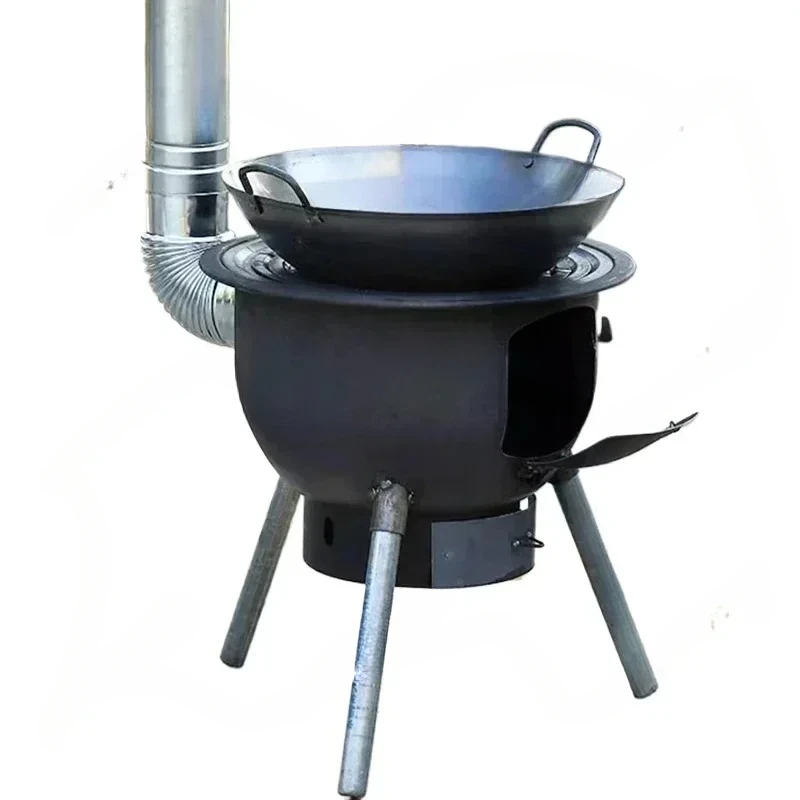 Camping Fire Pits Outdoor Grill Stand Camping Furnace Heating Wood Fire Stove Household Rural Portable Brazier Stove Stand