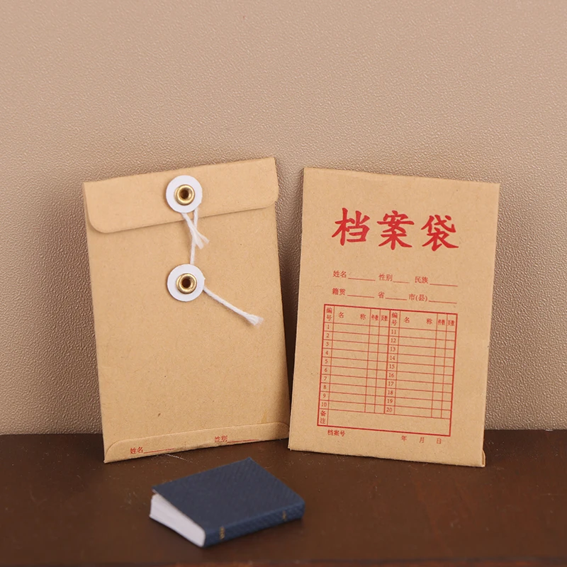 1/12 Dollhouse Simulation Kraft Paper Document Bags Dollhouse Study Office School Stationery Decoration Dolls House Accessories