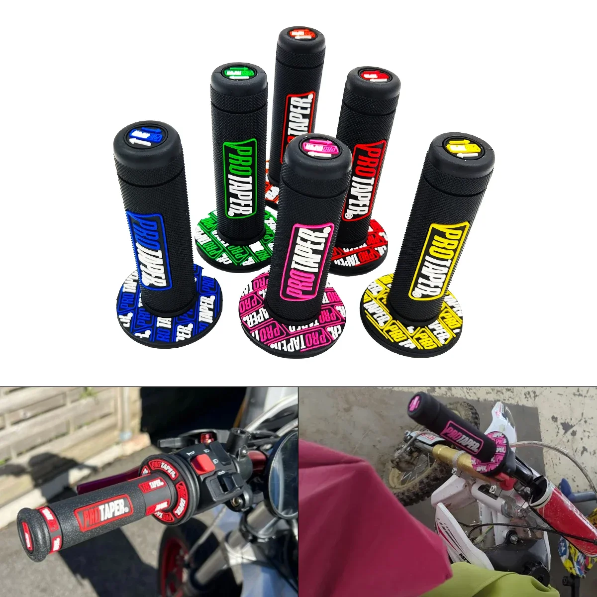 

Universal Handle Grips Pro taper Motorcycle High Quality Protaper Dirt Pit Bike Motocross 7/8" Handlebar Rubber Gel Hand Grips