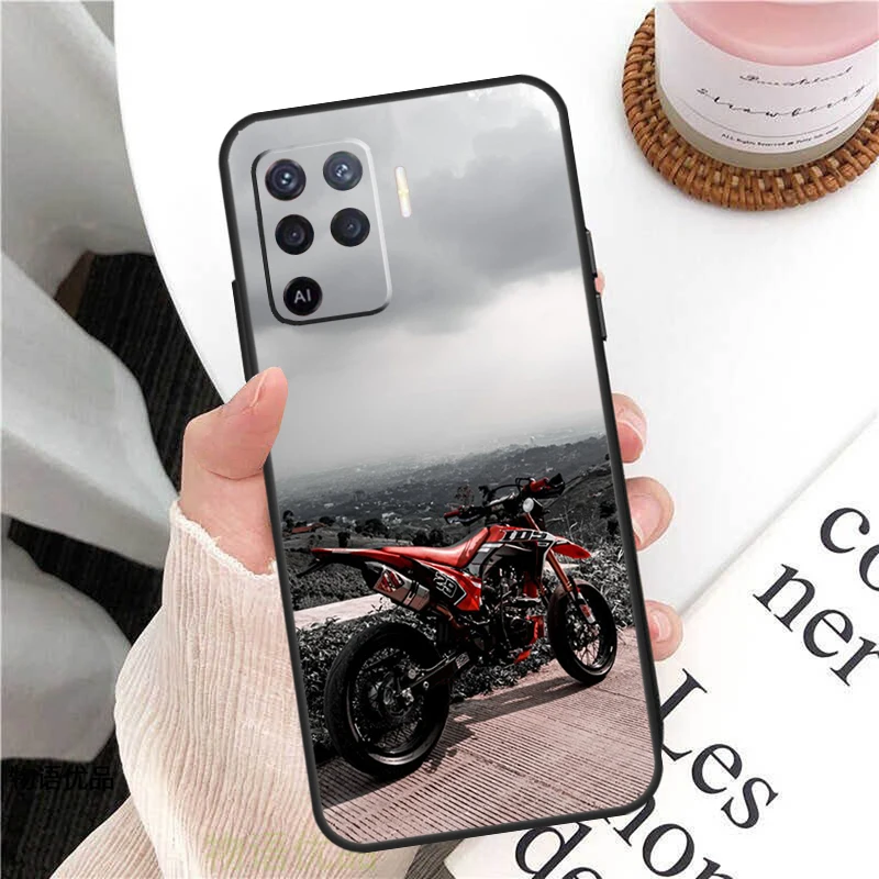 레트로 모토크로스 오토바이 케이스 (Oppo A78 A54 A74 A94 A17 A57 A77 A76 A16 A96 A18 A60 A80 A40 A38 A58 A98 A15 A5 Pro 용)