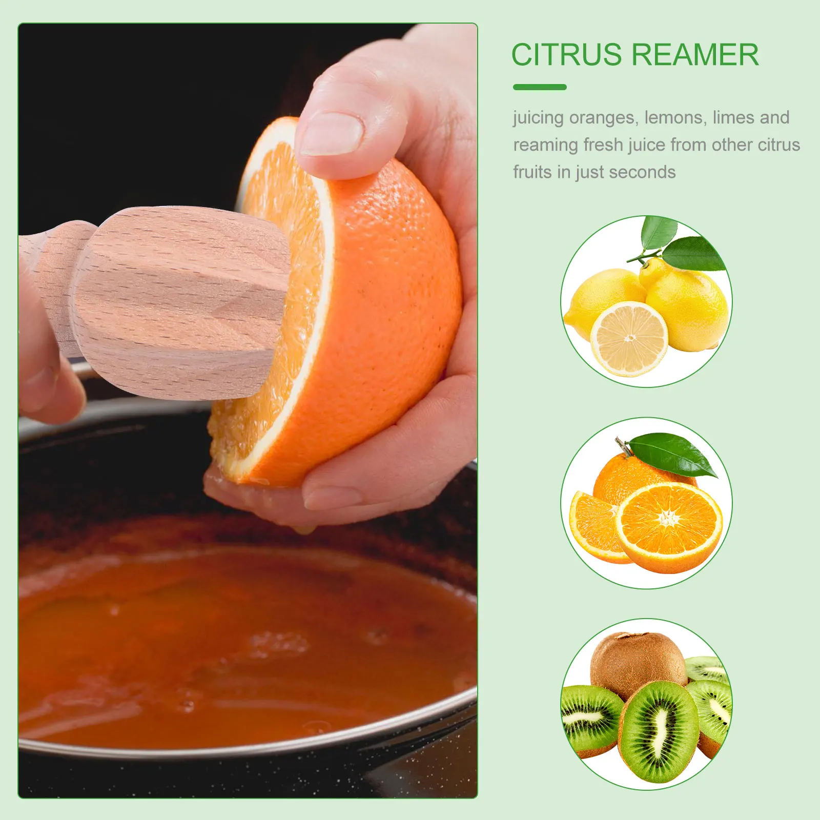 

Lemon Cone Juicer Wood Squeezer Reamer Fruit Hand Tools Manual Lime Bamboo Citrus