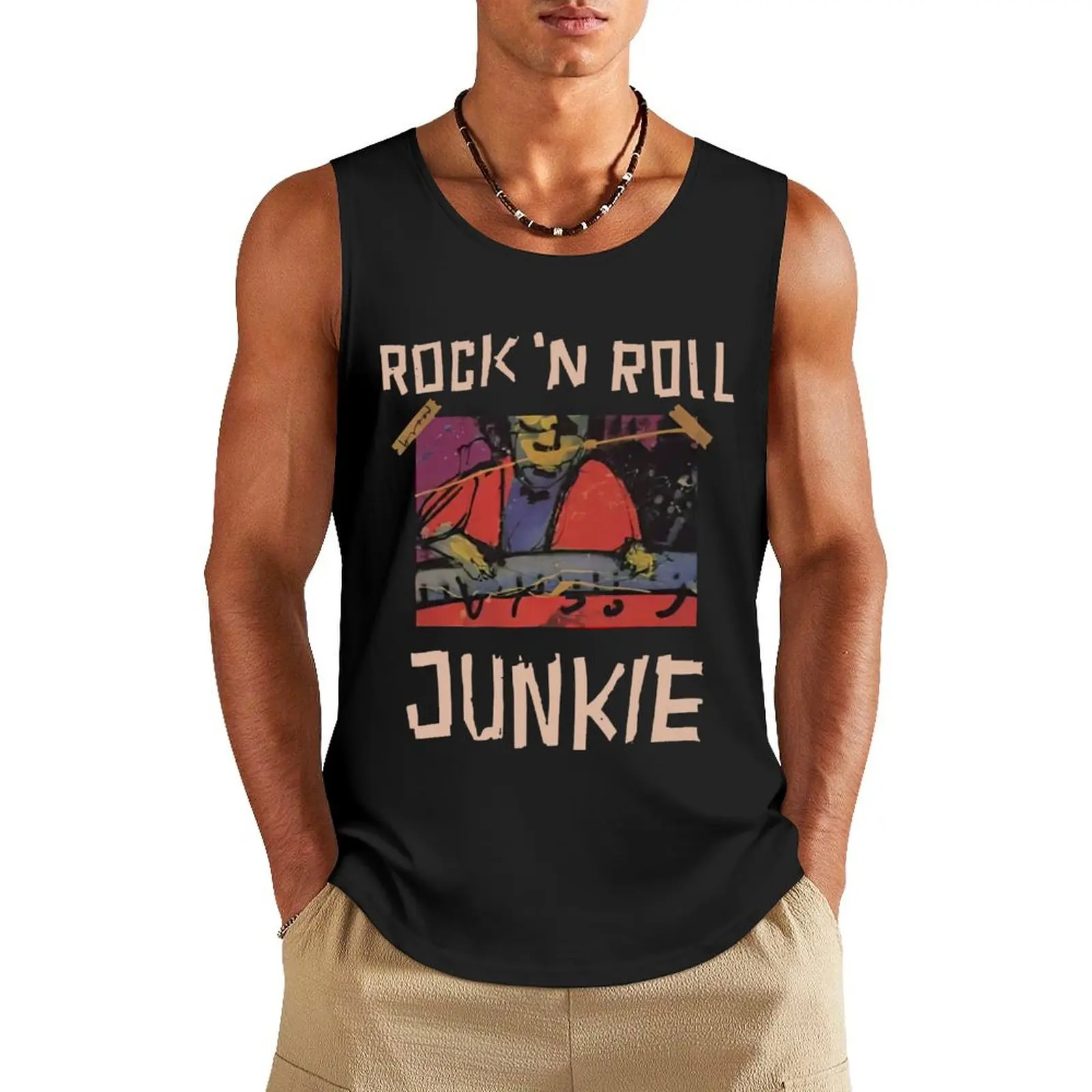 

Herman Brood Rock & Roll Junkie Tank Top gym t shirt men sleeveless Men's t-shirts