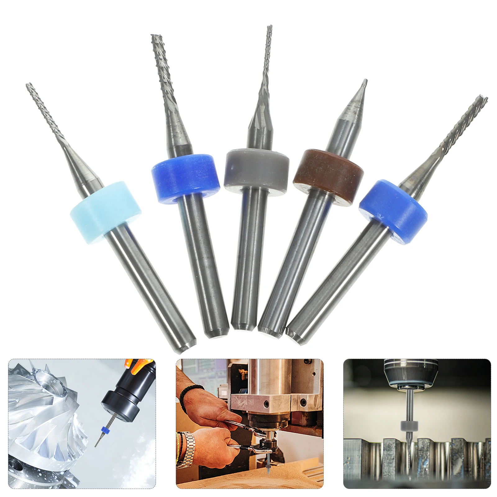 

5Pcs End Mill Set Tungsten Steel Material Durable Router Bits for Cnc Mold Pcb Milling Cutter Engraving Machine Tool