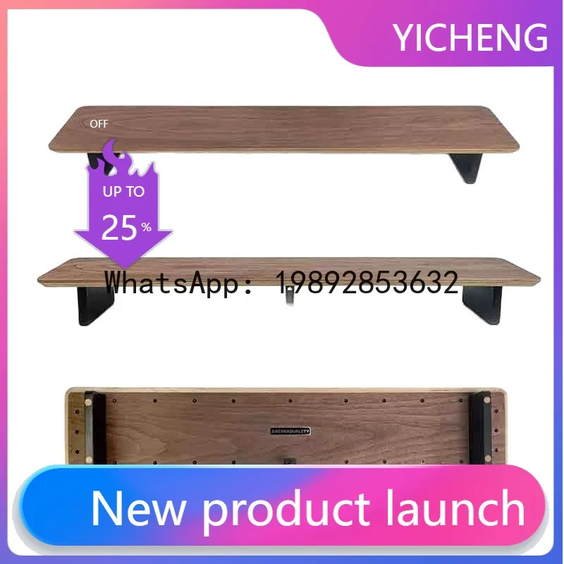 

Black walnut multi-tier solid wood computer monitor riser modular shelf