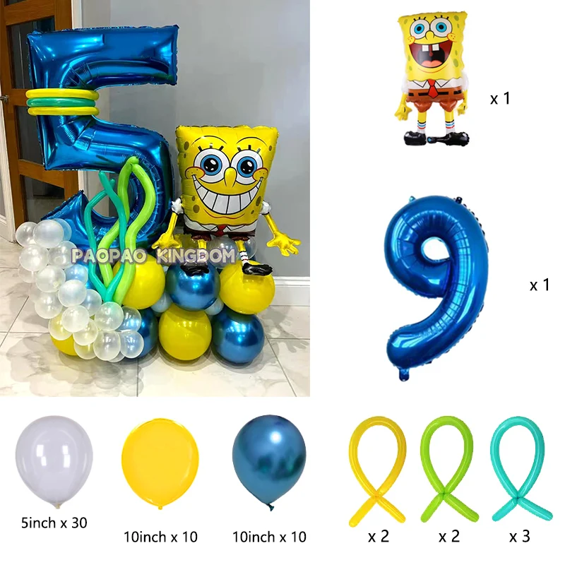 SpongeBob Schwammkopf Folienballon-Set Niedliche Cartoon-Ballons für Kinder Jungen Mädchen Geburtstagsfeier Dekorationen – Detail 27