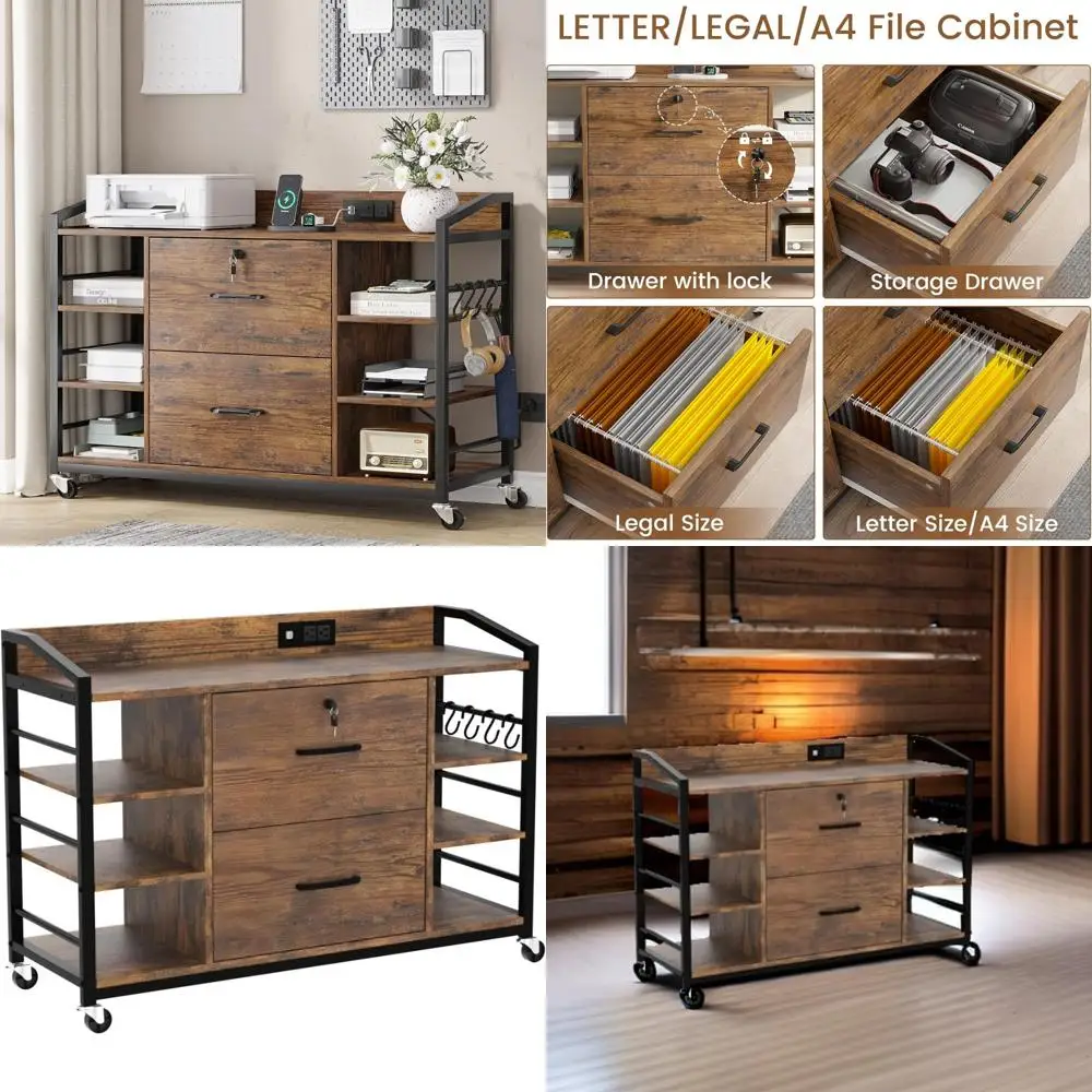 

Легальный/буквенный шкаф с двумя ящиками, запираемый, с удлинителем для организации домашнего офиса