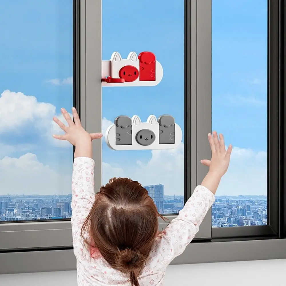 محدد نافذة خالٍ من اللكمات للجنسين مقاوم للسرقة ومضاد للفتح قفل عالي الارتفاع ومضاد للسقوط ومزلاج أمان للحماية الأمنية