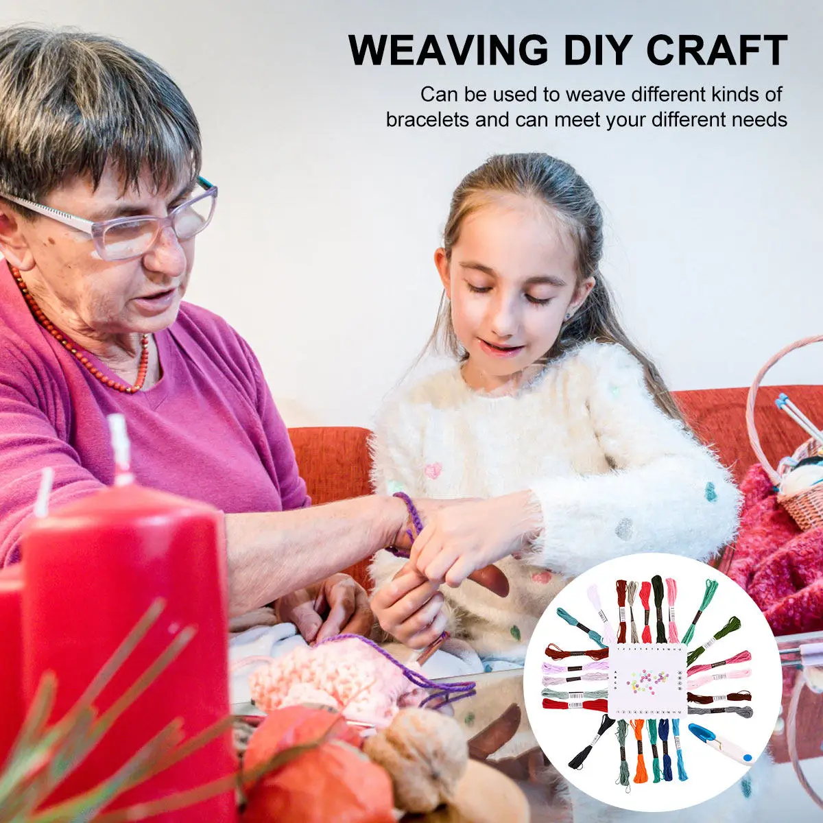 

Набор для рукоделия: ткачество, вышивка крестиком, изготовление браслетов и шнурков, набор инструментов для создания картин из ниток, иглы. Для начинающих, взрослых и детей.