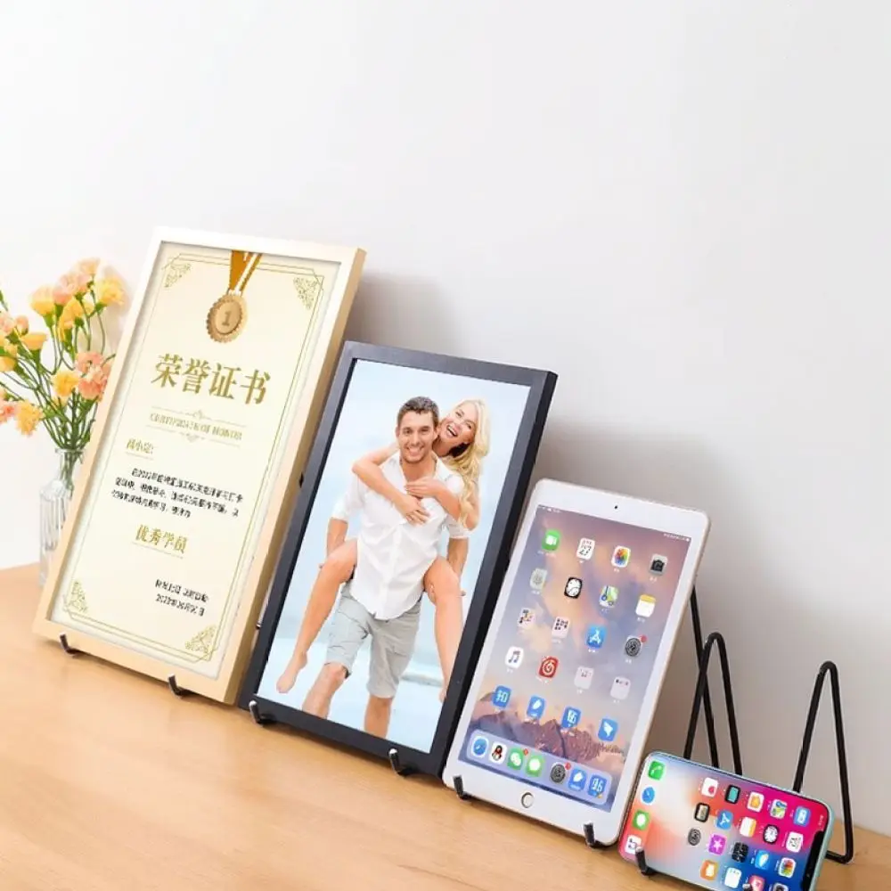 Modern Iron Display Rack For Artworks Plates Pictures Frames Mirrors Tablets Desktop Organizer Elegant Home Decor Stand