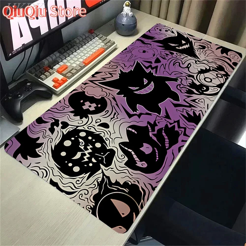 Purple Japan Anime Mouse Pad PC Cool P-pokemon Gamer Cabinet Keyboard Rug XXL G-gengar Extended Desk Mat Laptop Kawaii Mousepad