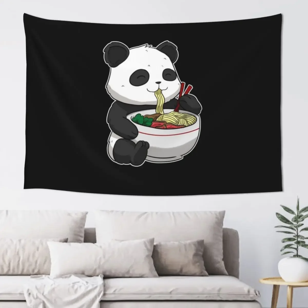 Pho Asian Soup Vietnam Noodle Soup Ramen Panda I Gift Idea Tapestry Room Decor Cute Wallpaper Tapestry